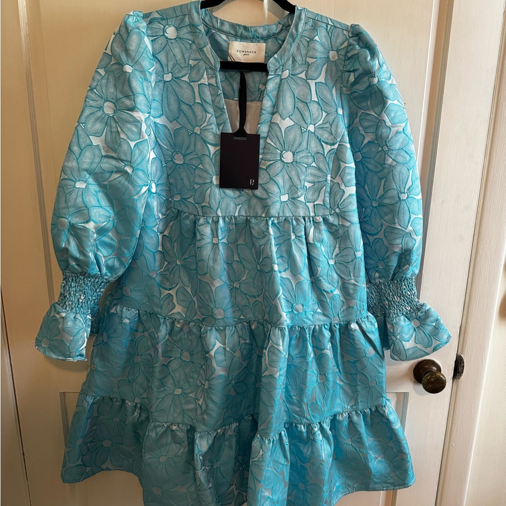 Pomander Place Blue Floral Mini Dress